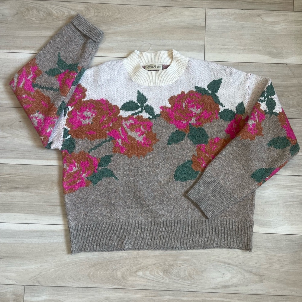 Floral sweater